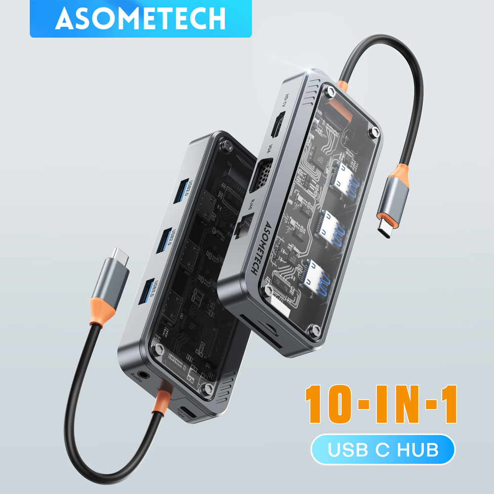 Usb C Hub Sd Card Reader 4K Hdmi - 10-in-1 USB C HUB PD 100W