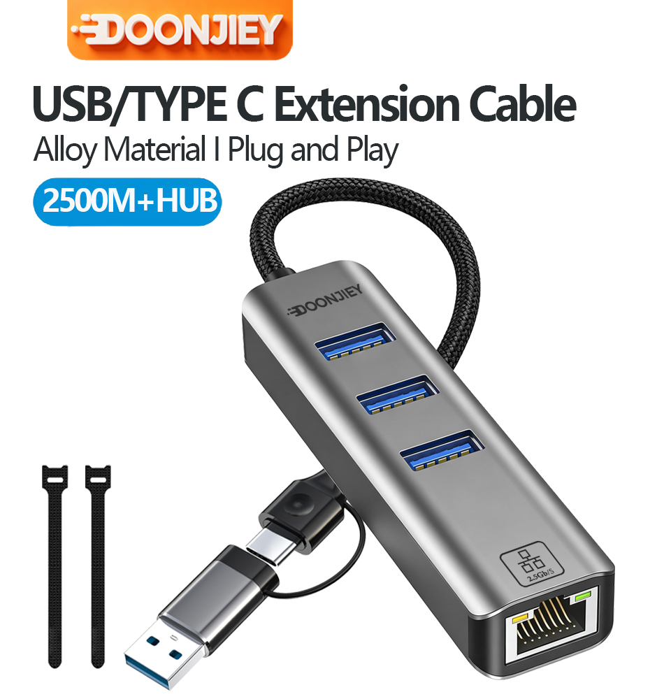 Usb C Hub Ethernet 2.5G - 2500Mbps USB 3.0 Type-C To RJ45