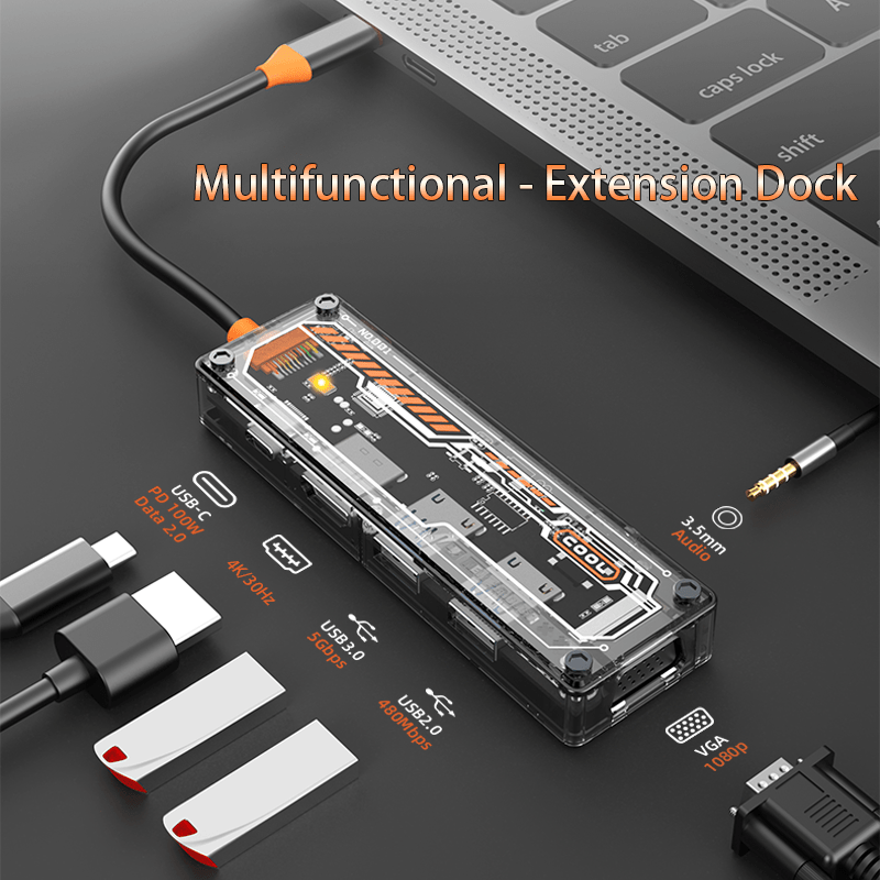 Docking Station For Macbook Pro - 6-in-1 USB-C Hub for MacBook Pro/Air