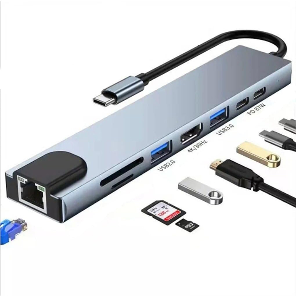 Usb C Hub Sd Card Reader 4K Hdmi - 8 in 1 USB C Hub