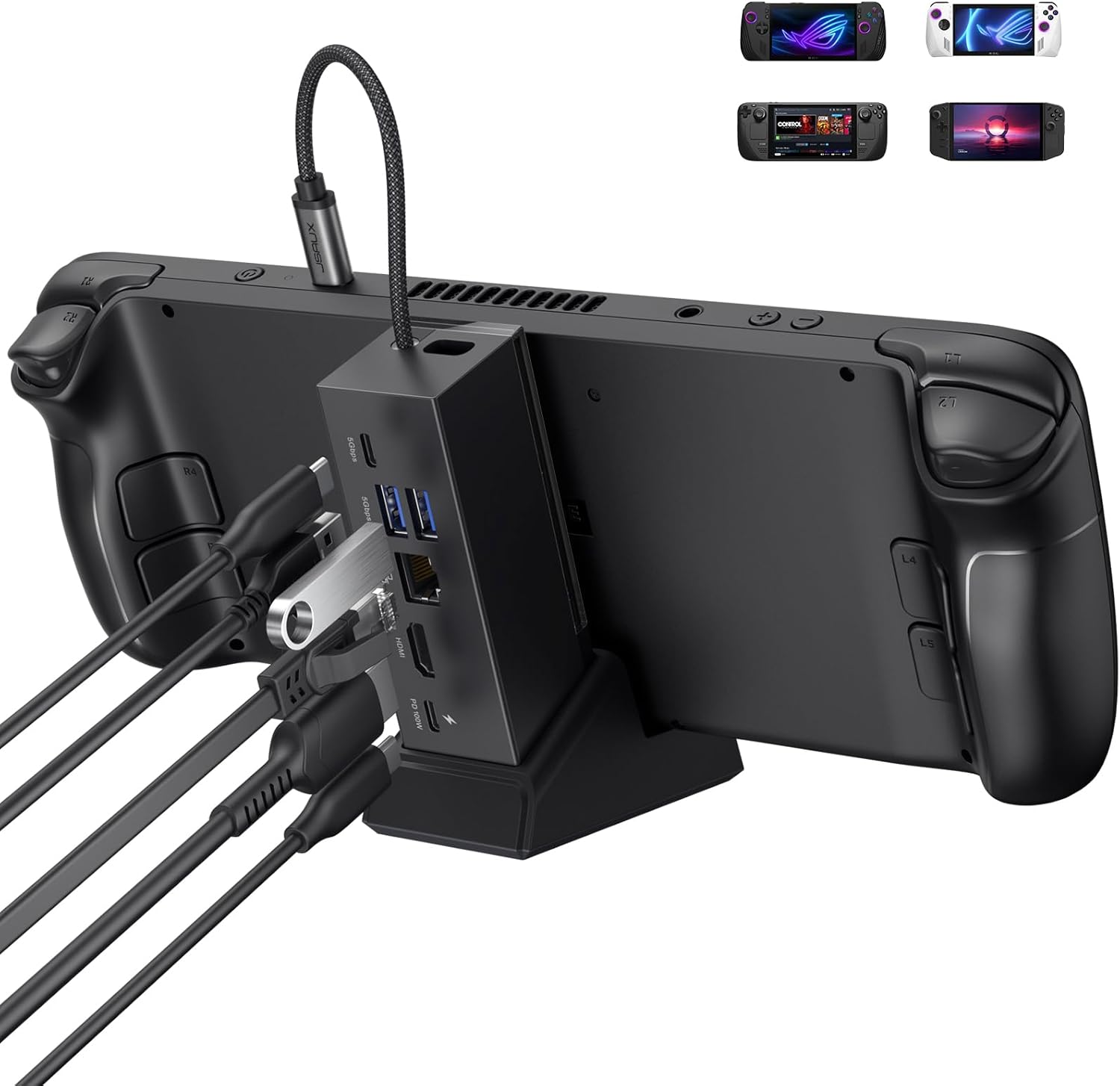 Usb C Dock With 100W Pd - ROG Ally X Docking Station, 6-in-1