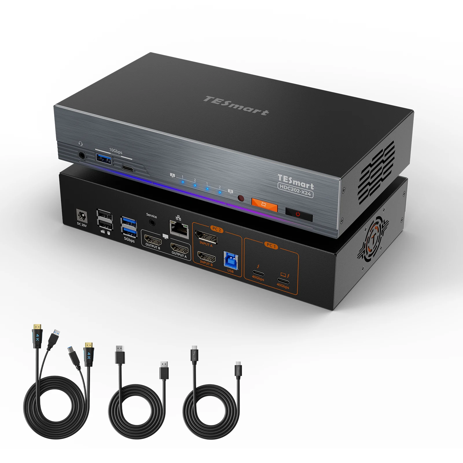 Docking Station Dual Monitor Dp Hdmi - TESmart 2x2 Hybrid Thunderbolt 4 KVM