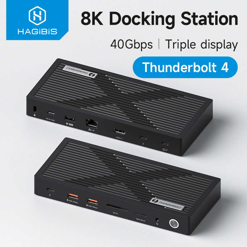 Docking Station Thunderbolt 4 - Hagibis Thunderbolt 4 Hub with Dual