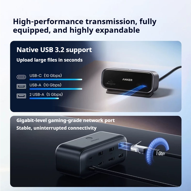 Usb C Dock With 100W Pd - Anker 10-in-1 Desktop USB-C Hub A210C,Smart