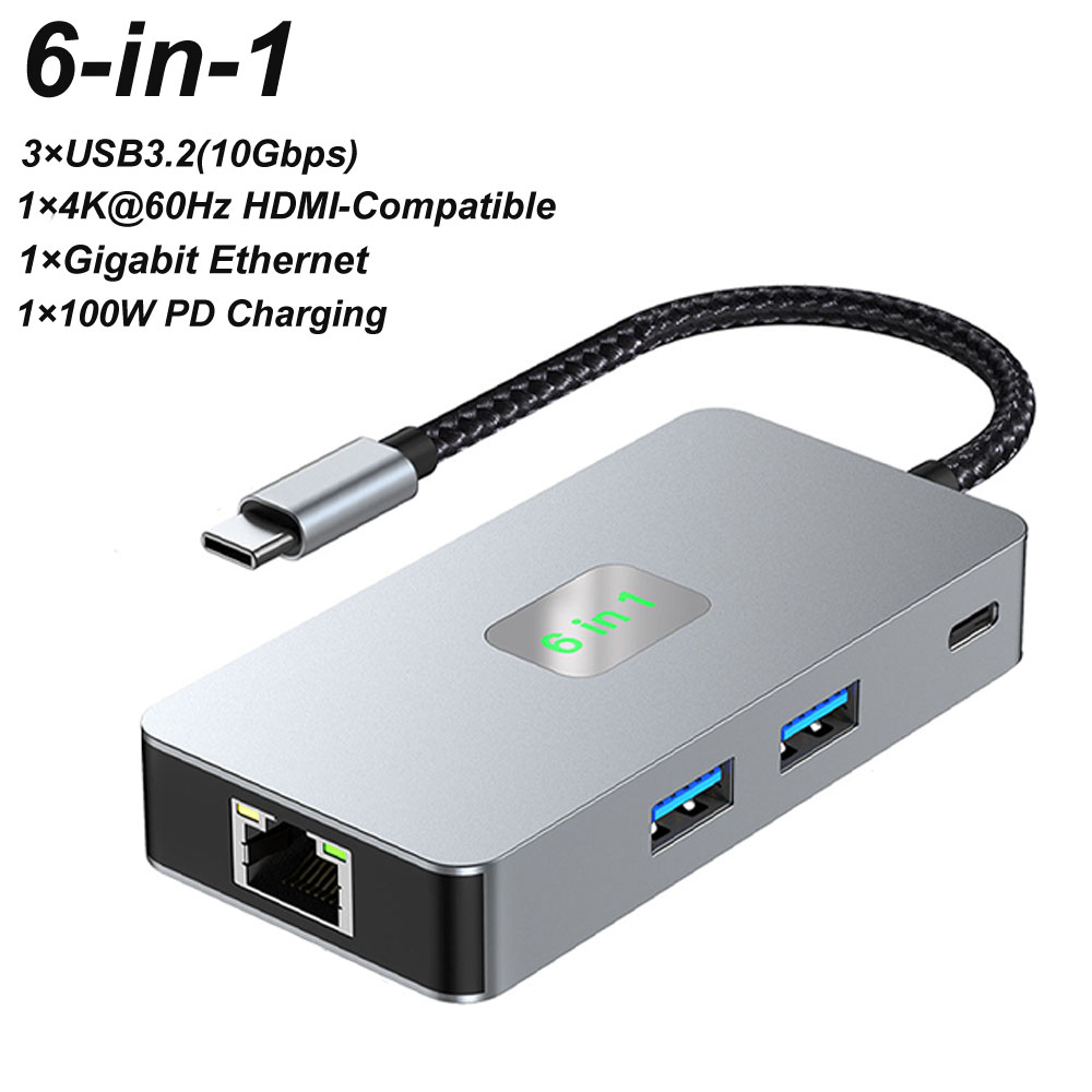 6-in-1 USB C Multiport Adapter - огляд і ціна Usb C Dock With 100W Pd
