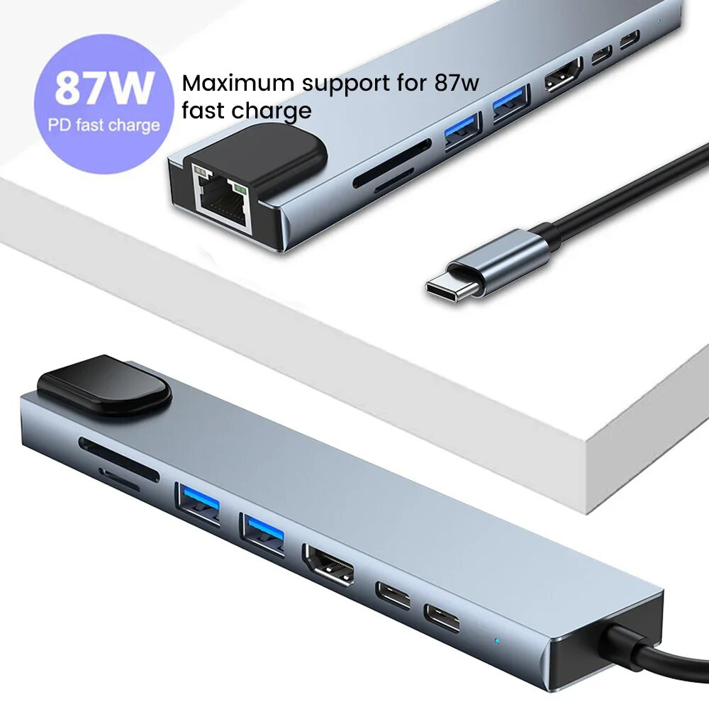 8 in 1 USB C Hub Type-C to Mul - огляд і ціна Usb C Hub Sd Card Reader 4K Hdmi