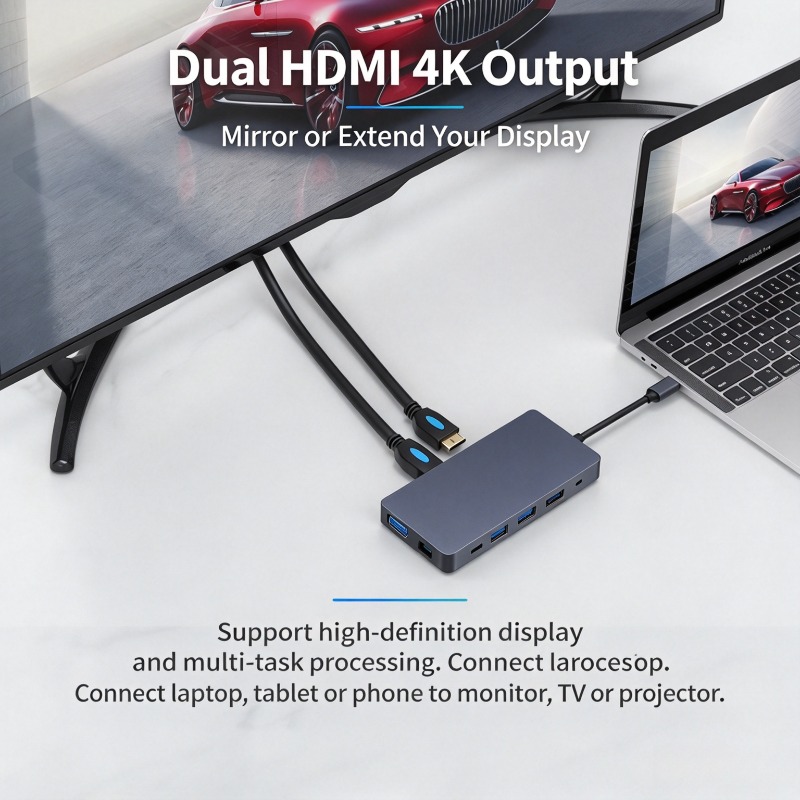 Type C Docking Station 12-in-1 - огляд і ціна Usb C Hub 12 In 1 Triple Display