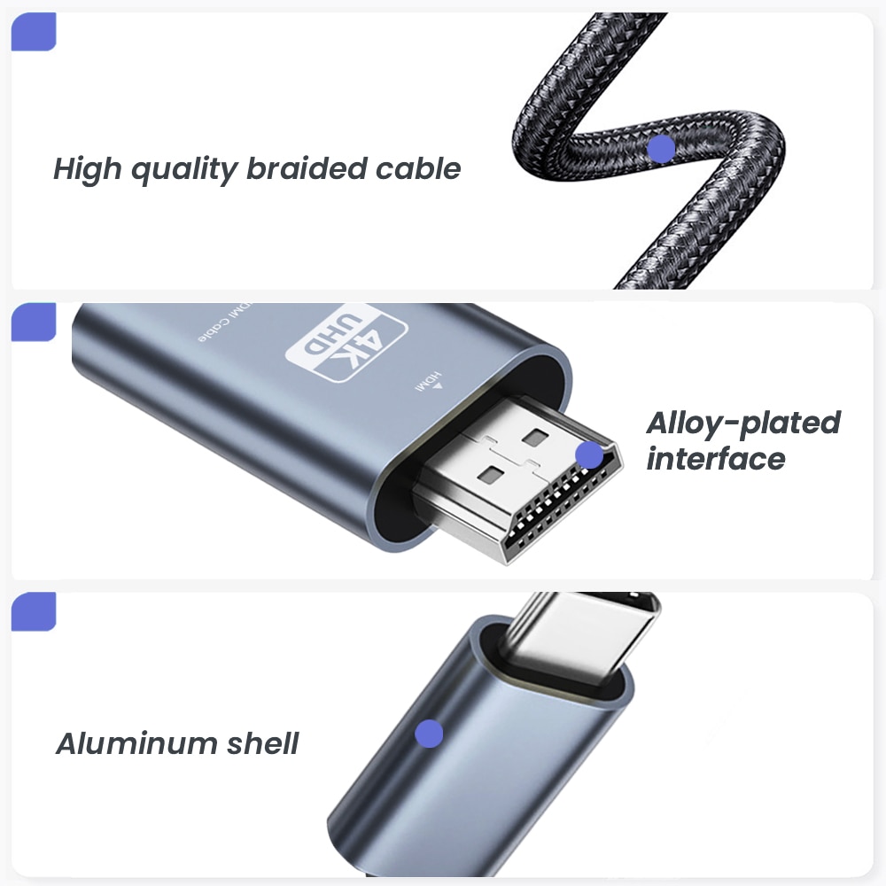NIERBO USB C to HDMI Cable 6.6 - огляд і ціна Usb C Dock Dual Hdmi 4K