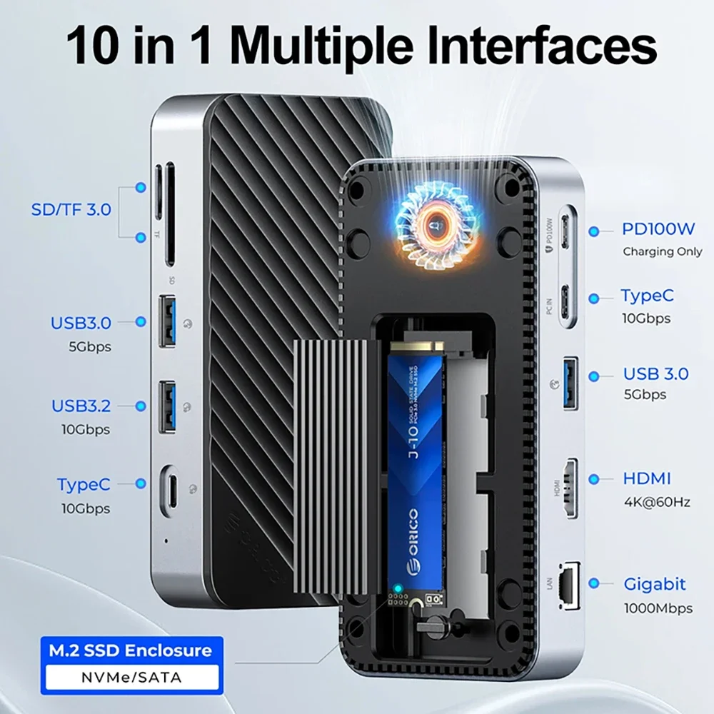 ORICO USB C HUB with Cooling F - огляд і ціна Usb C Hub Sd Card Reader 4K Hdmi