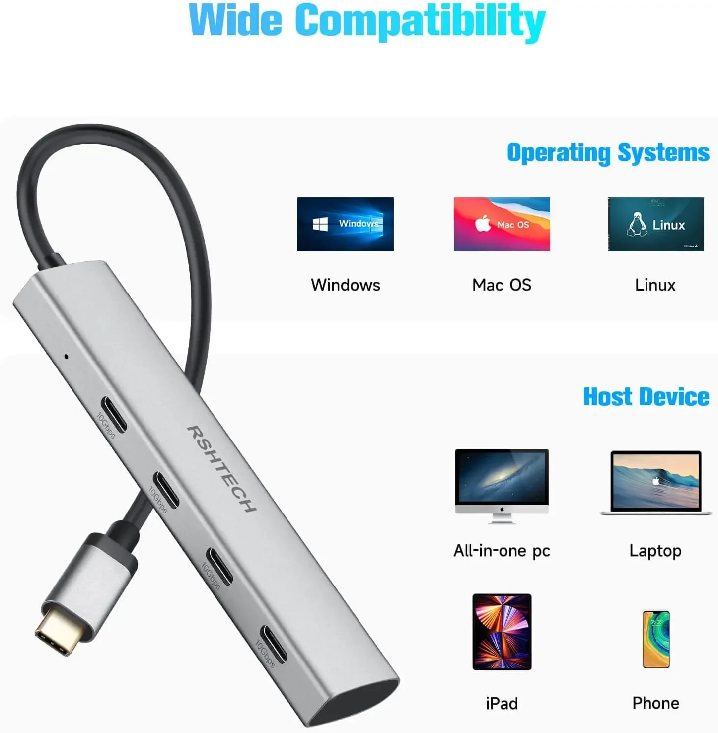 RSHTECH USB C Hub USB 3.2 Hub  - огляд і ціна Docking Station Thunderbolt 4