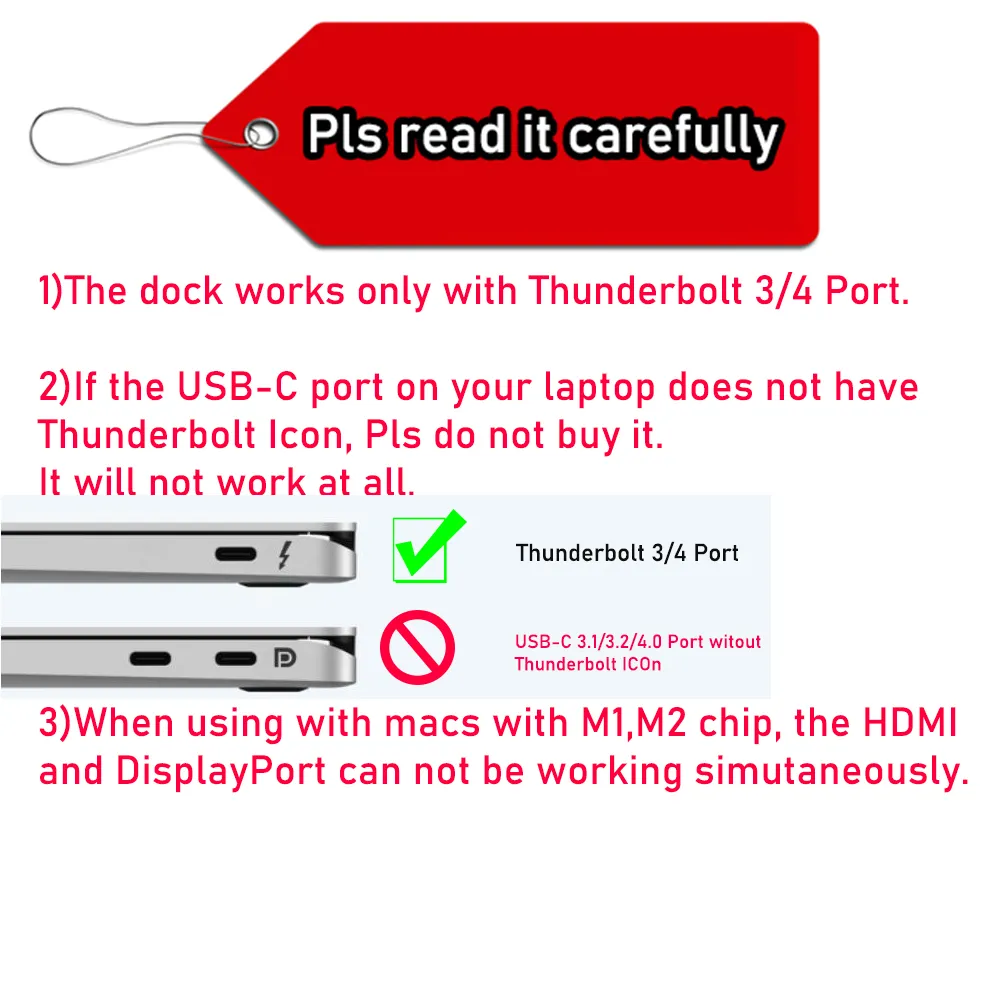 Thunderbolt 3 Docking Station  - огляд і ціна Docking Station Dual Monitor Dp Hdmi