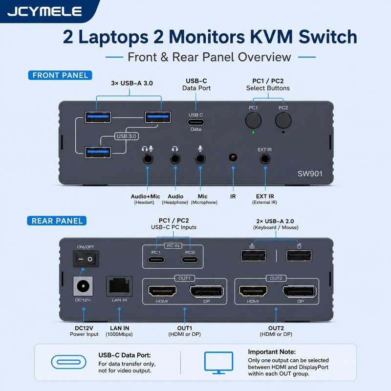 KVM Docking Station Dual-Monit - огляд і ціна Docking Station Dual Monitor Dp Hdmi