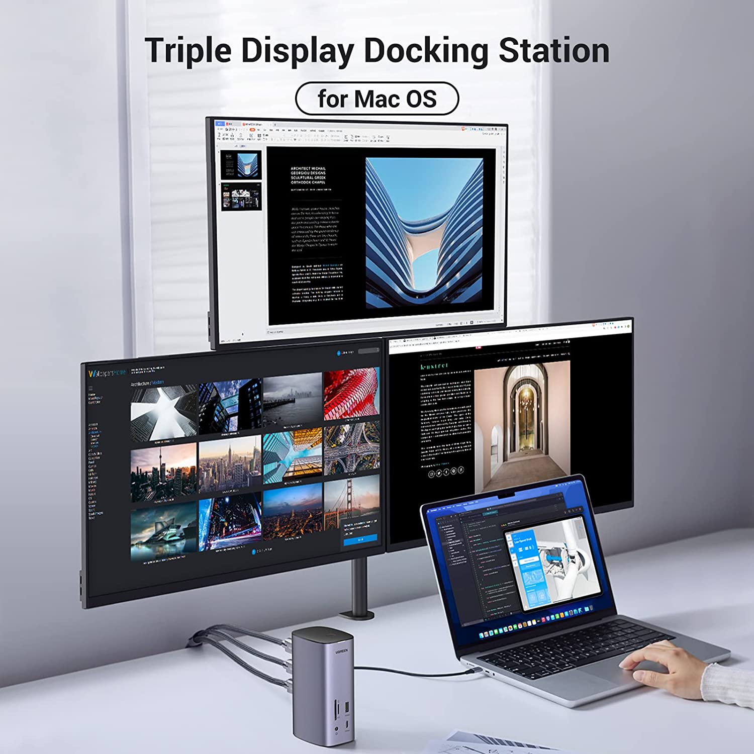 MAF UGREEN CM555 12 in 1 Docki - огляд і ціна Usb C Hub 12 In 1 Triple Display