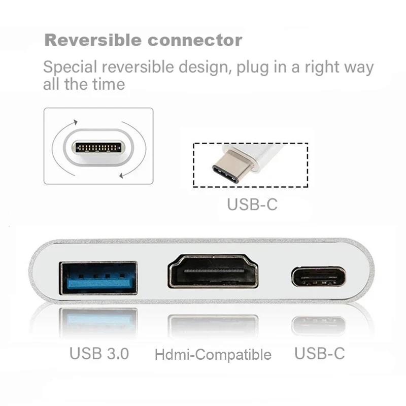 3 In 1 Type C Hub To HDTV USB  - огляд і ціна Docking Station For Macbook Pro