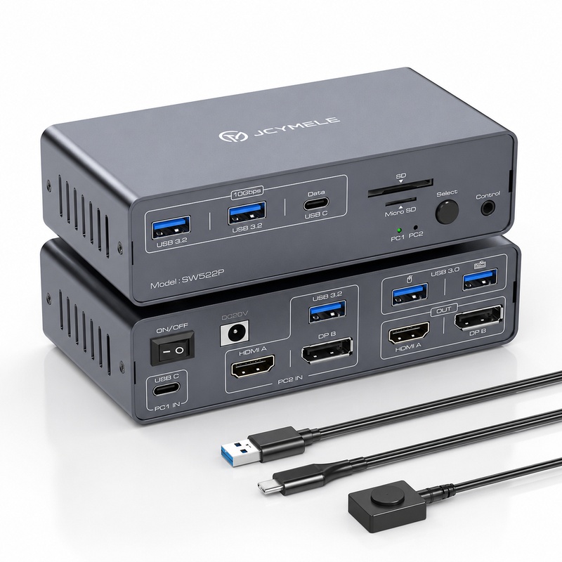 JCYMELE Dual-Monitor USB-C KVM - огляд і ціна Docking Station Dual Monitor Dp Hdmi