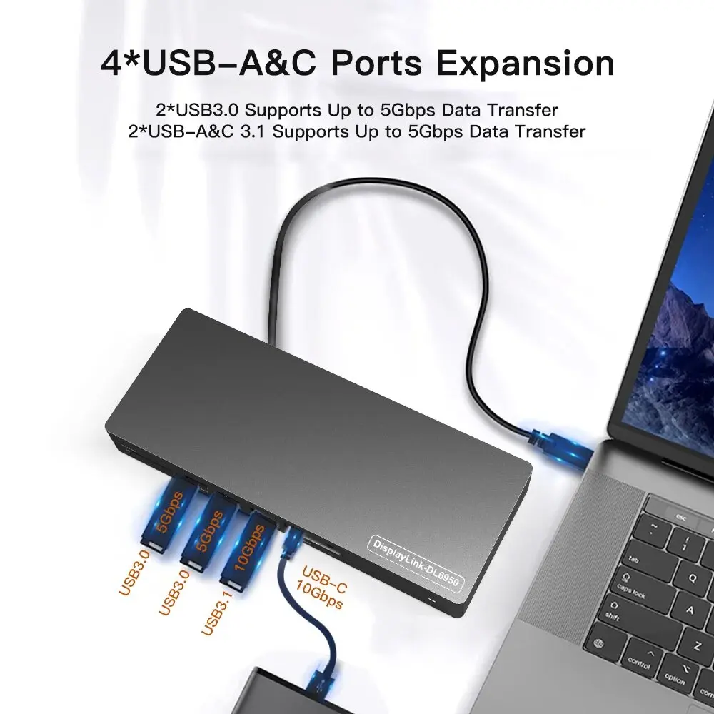 Cheap 14 Ports USB C Docking S - огляд і ціна Docking Station Displaylink Dual 4K