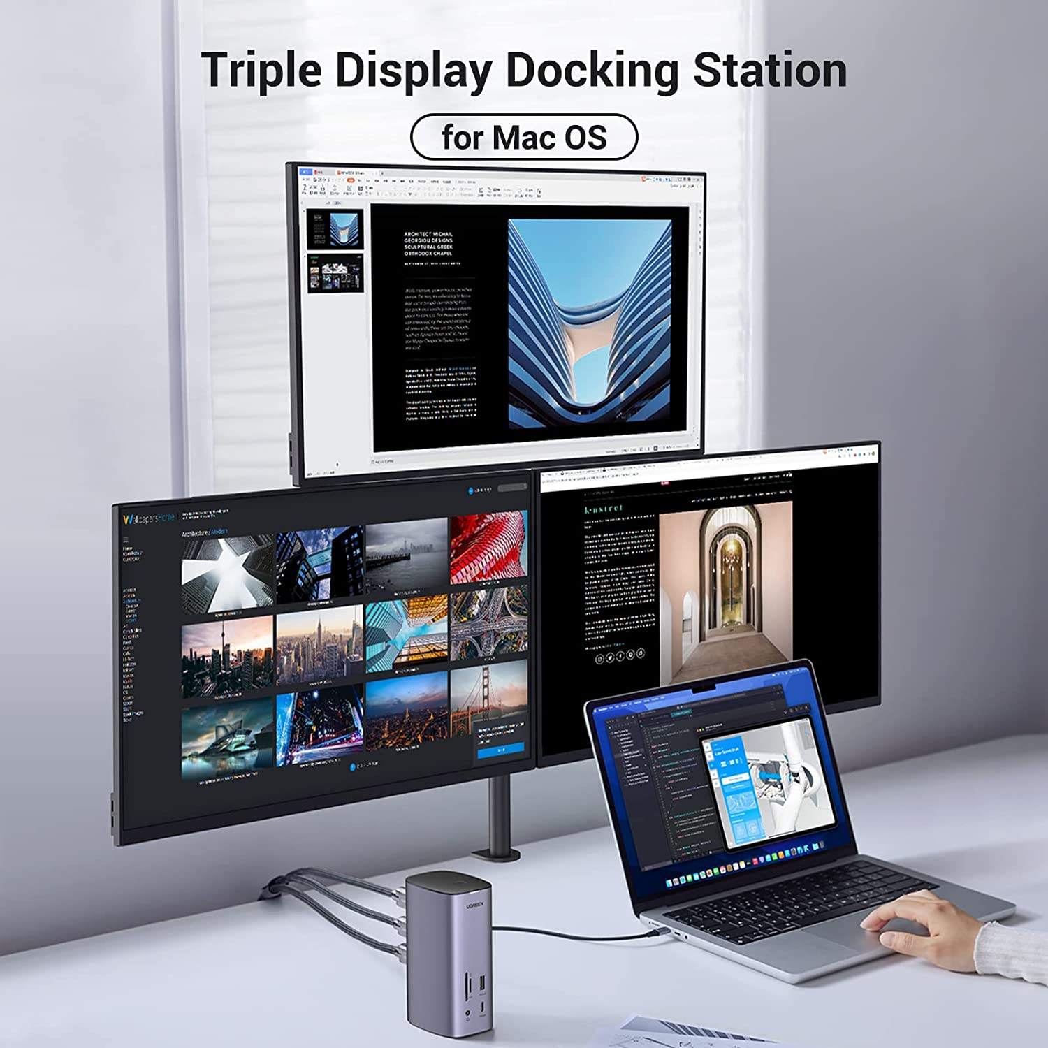 UGREEN CM555 12 In 1 Docking S - огляд і ціна Usb C Hub 12 In 1 Triple Display