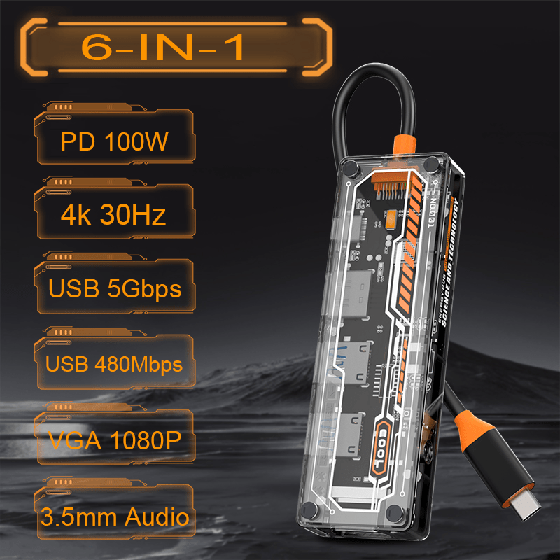 6-in-1 USB-C Hub for MacBook P - огляд і ціна Docking Station For Macbook Pro