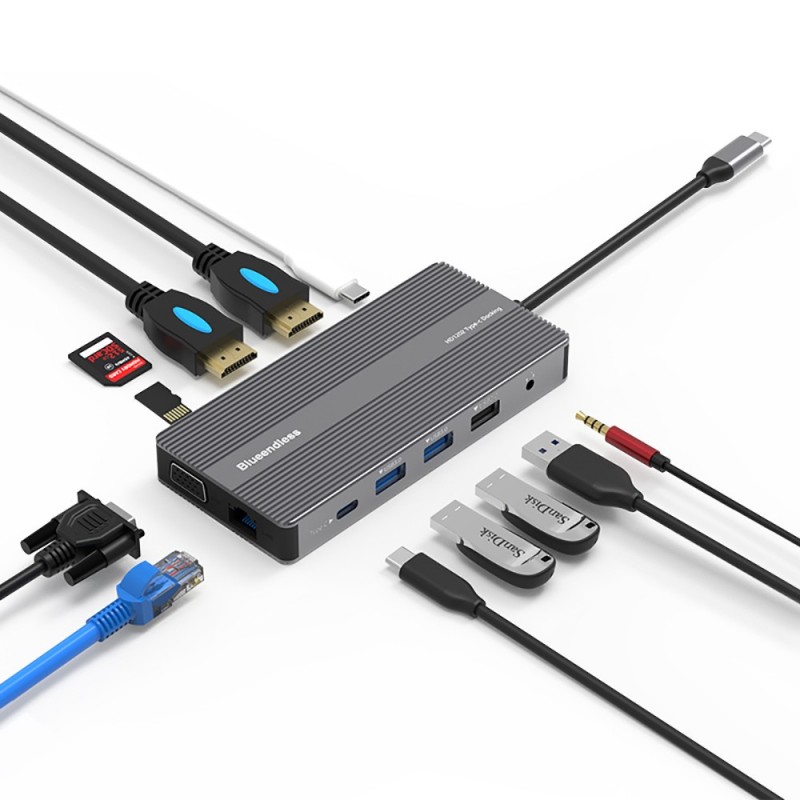 Laptop Docking Station 12 In 1 - огляд і ціна Usb C Hub 12 In 1 Triple Display
