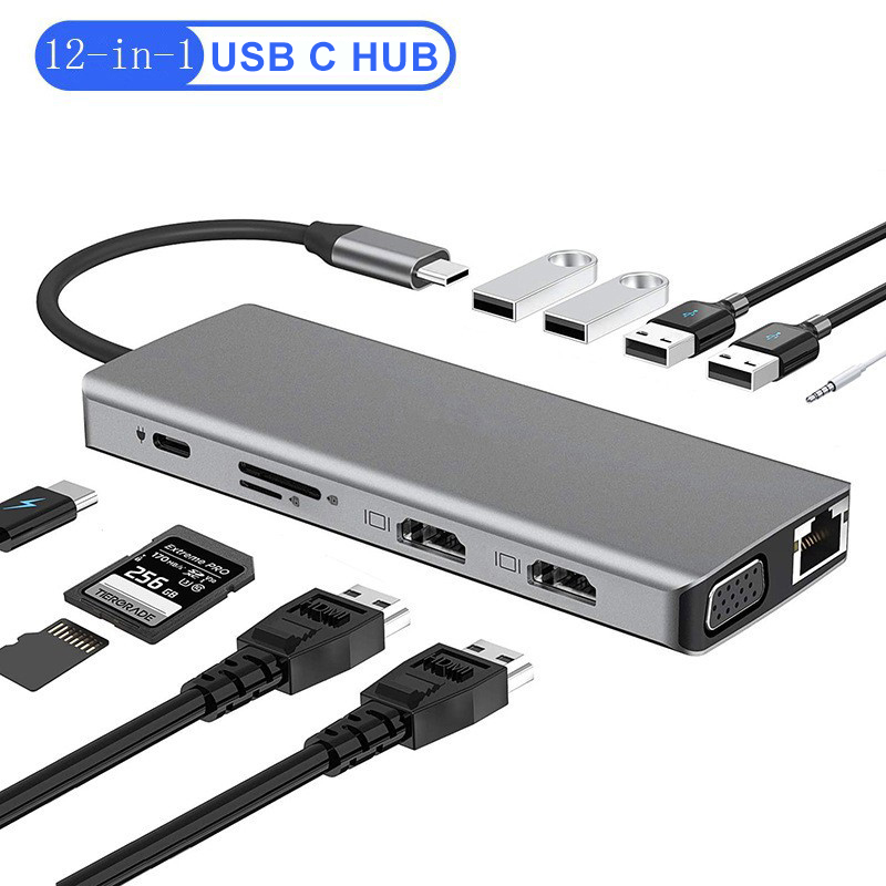 12 in 1 USB C Multiport Dock S - огляд і ціна Usb C Hub 12 In 1 Triple Display