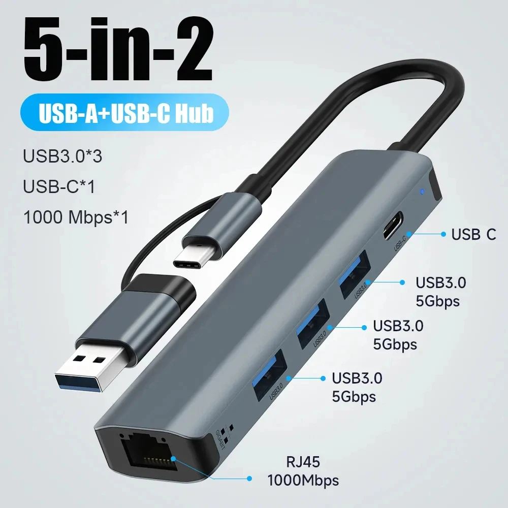 5 in 2 USB C HUB Expansion Doc - огляд і ціна Docking Station For Macbook Pro
