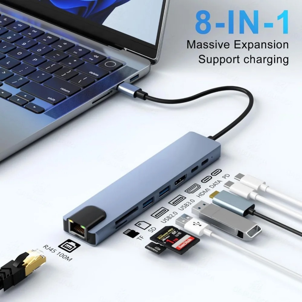 USB C Hub 8/7 in 1 4K HDMI Ada - огляд і ціна Usb C Hub Sd Card Reader 4K Hdmi