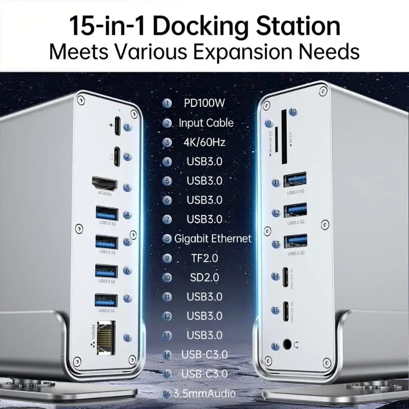15 in 1 USB C HUB 4K HDMI Type - огляд і ціна Usb C Hub Sd Card Reader 4K Hdmi