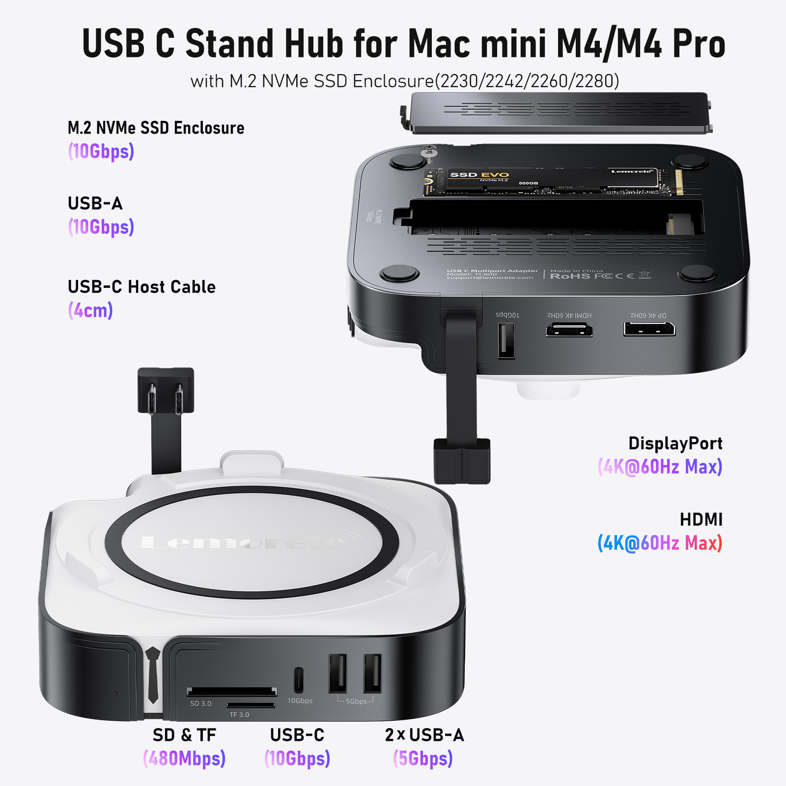 Lemorele 9 IN 2 Docking Statio - огляд і ціна Usb C Hub With M.2 Nvme Slot