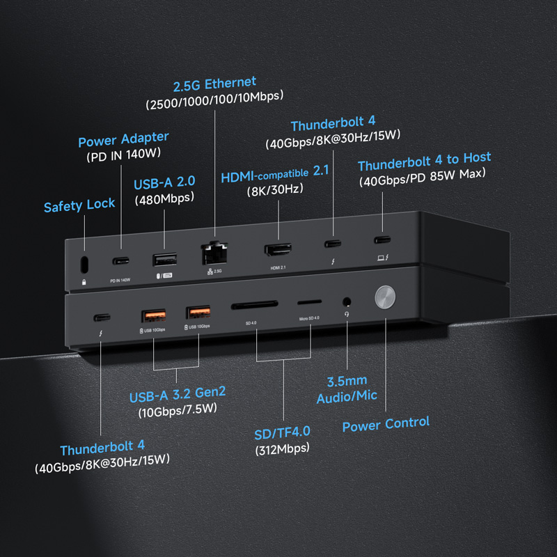 Hagibis Thunderbolt 4 Hub with - огляд і ціна Docking Station Thunderbolt 4