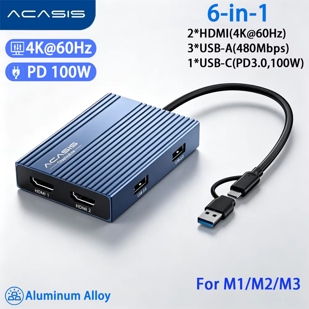 Acasis 6‑in‑1 USB‑C Docking St - огляд і ціна Docking Station Displaylink Dual 4K