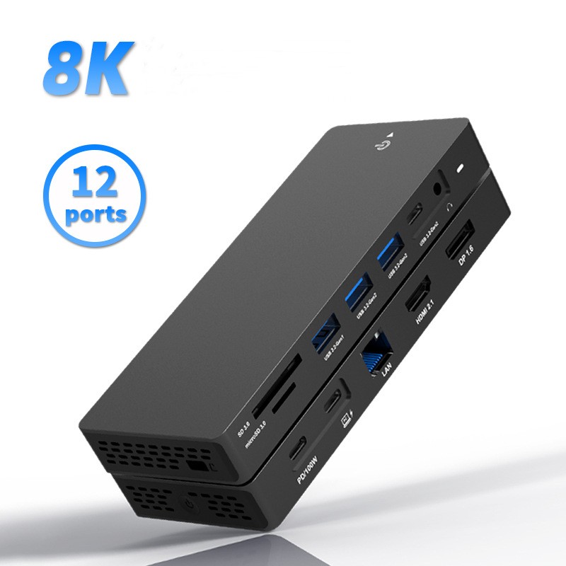 USB C Docking Station 4K60Hz H - огляд і ціна Usb C Hub 12 In 1 Triple Display