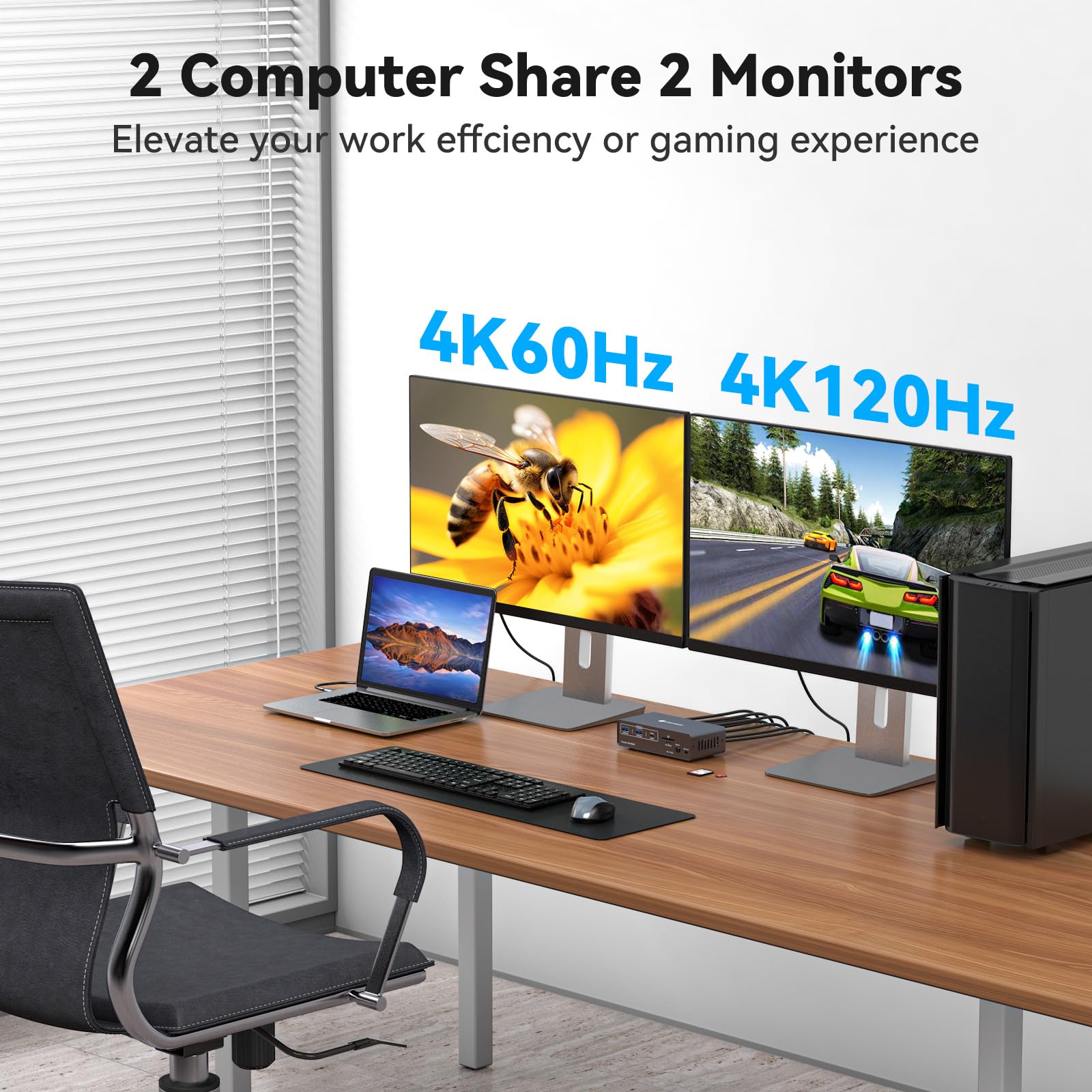 USB C KVM Switch 2 Monitors 2  - огляд і ціна Docking Station Dual Monitor Dp Hdmi