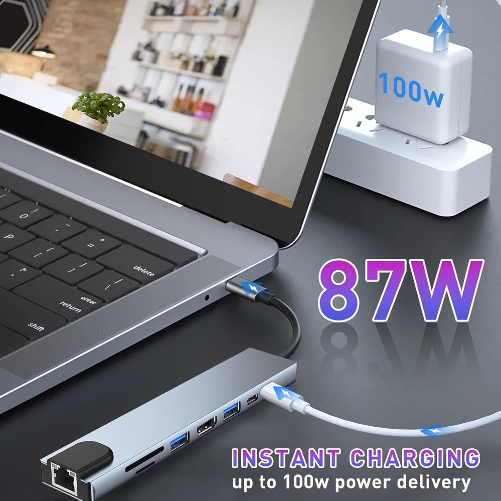 8In1/2 7in1/2 USB C Hub Type C - огляд і ціна Usb C Hub Sd Card Reader 4K Hdmi
