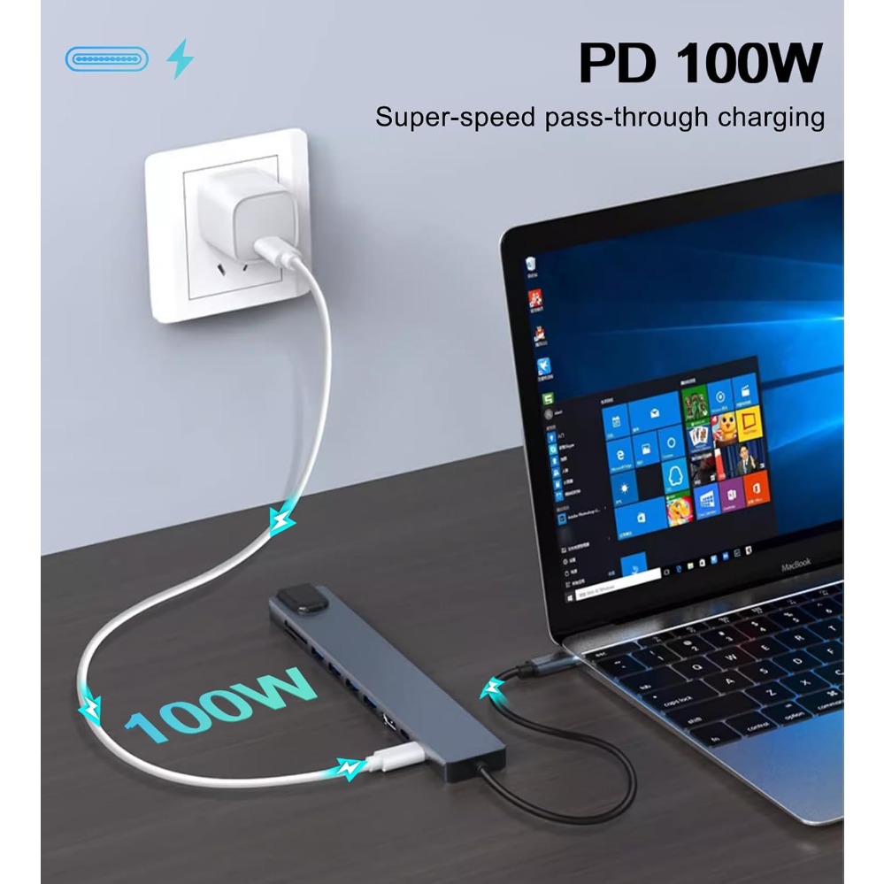8In1/2 7in1/2 USB C Hub Type C - огляд і ціна Usb C Hub Sd Card Reader 4K Hdmi