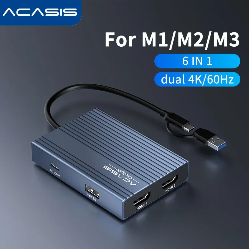 Acasis 6-in-1 USB-C Docking St - огляд і ціна Docking Station Displaylink Dual 4K