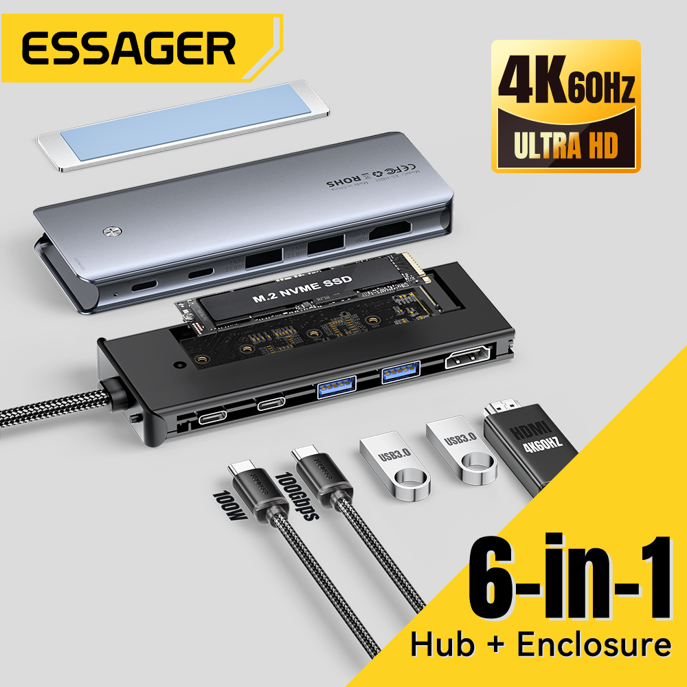 Essager USB C Hub With M.2 SSD - огляд і ціна Docking Station For Macbook Pro