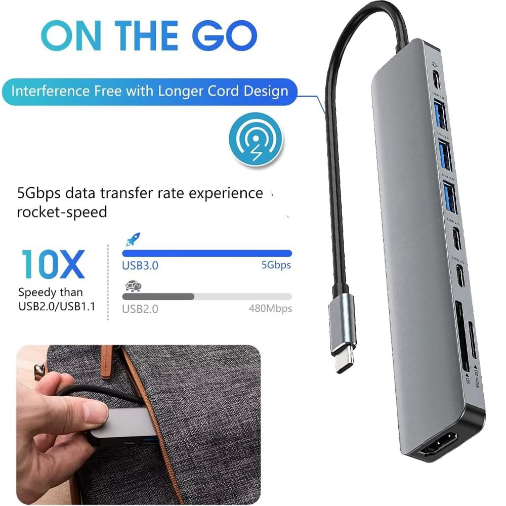 KEBIDUMEI USB 9 In 1 Type C To - огляд і ціна Usb C Hub Sd Card Reader 4K Hdmi