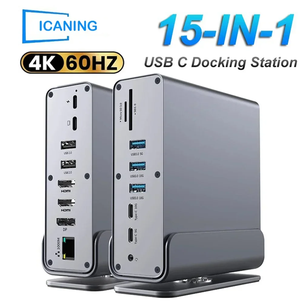 15 in 1 USB C Docking Station  - огляд і ціна Usb C Hub Sd Card Reader 4K Hdmi