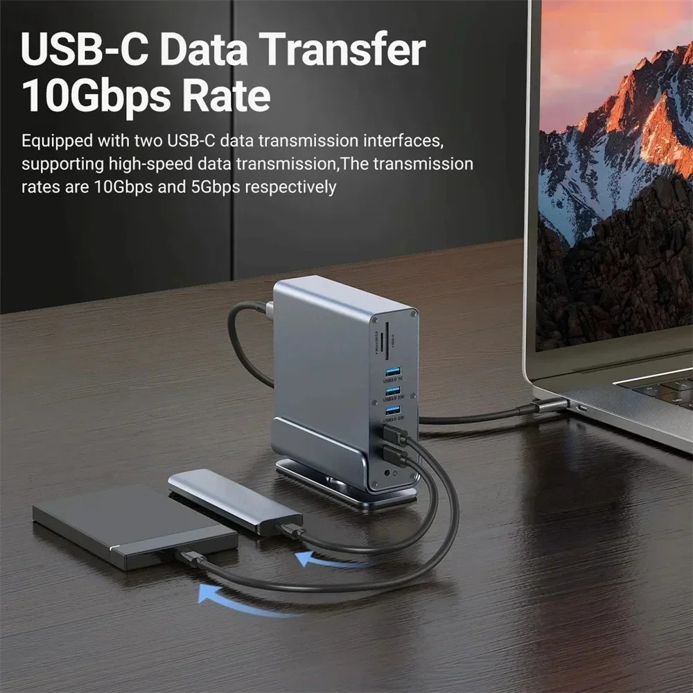 15 in 1 USB C Docking Station  - огляд і ціна Usb C Hub Sd Card Reader 4K Hdmi