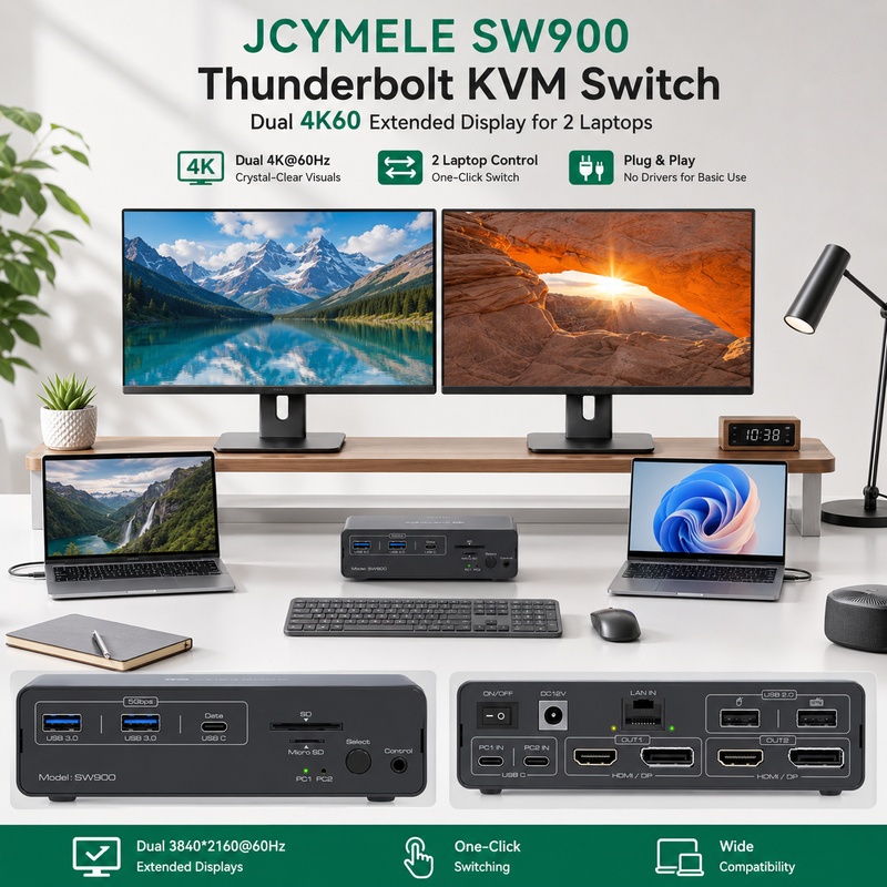 14-in-1 USB-C KVM Docking Stat - огляд і ціна Docking Station Displaylink Dual 4K