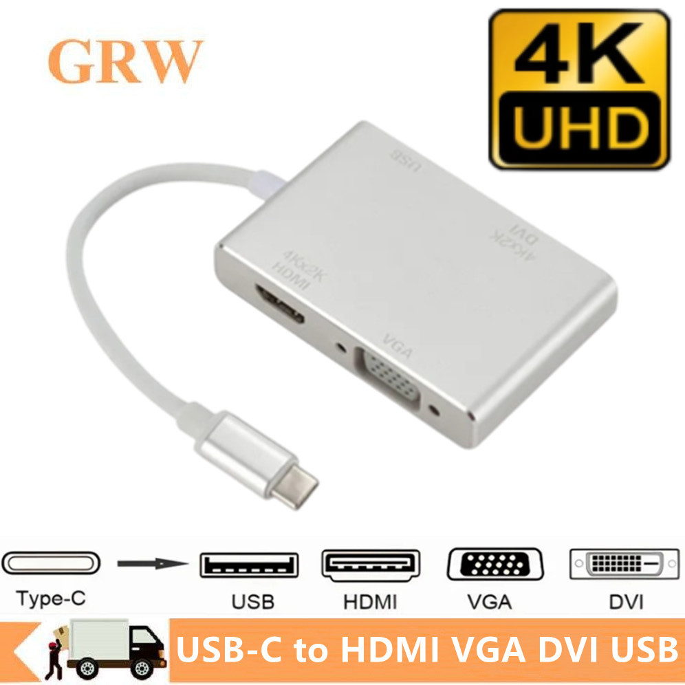 4K Type C to HDMI VGA USB DVI  - огляд і ціна Usb C Dock Dual Hdmi 4K